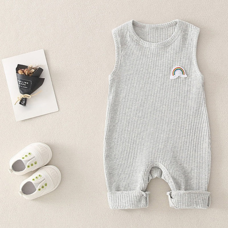 Rainbow Design Sleeveless Romper