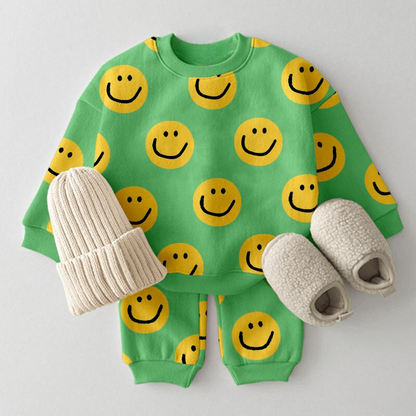 Baby Toddler Casual Printed Smiley Set