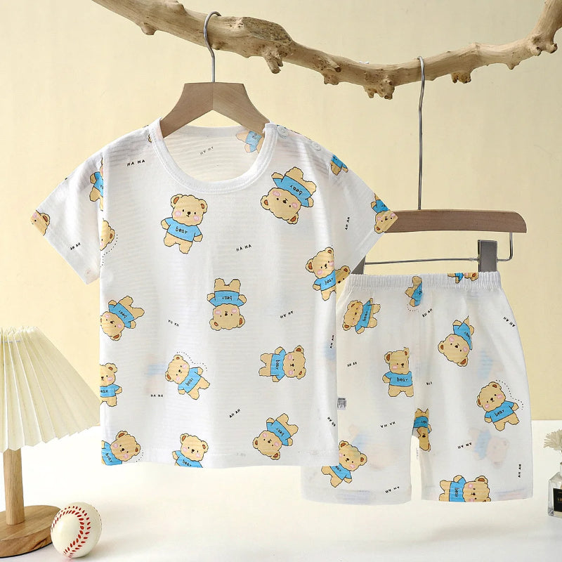 Cartoon Short Sleeve Pajamas Set