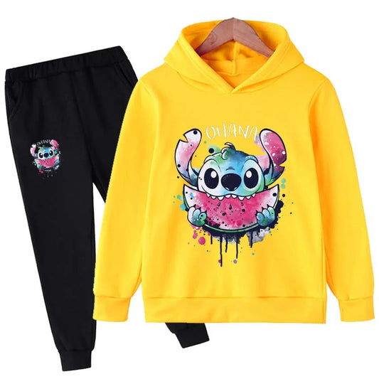 2 Pieces Set Cartoon Printed Hoodie