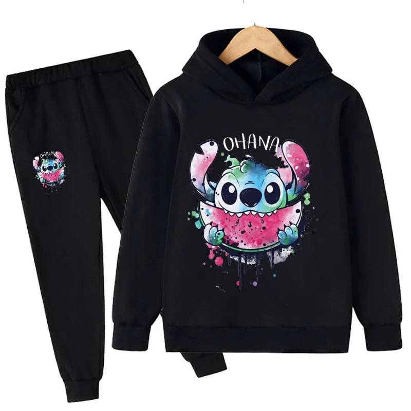 2 Pieces Set Cartoon Printed Hoodie