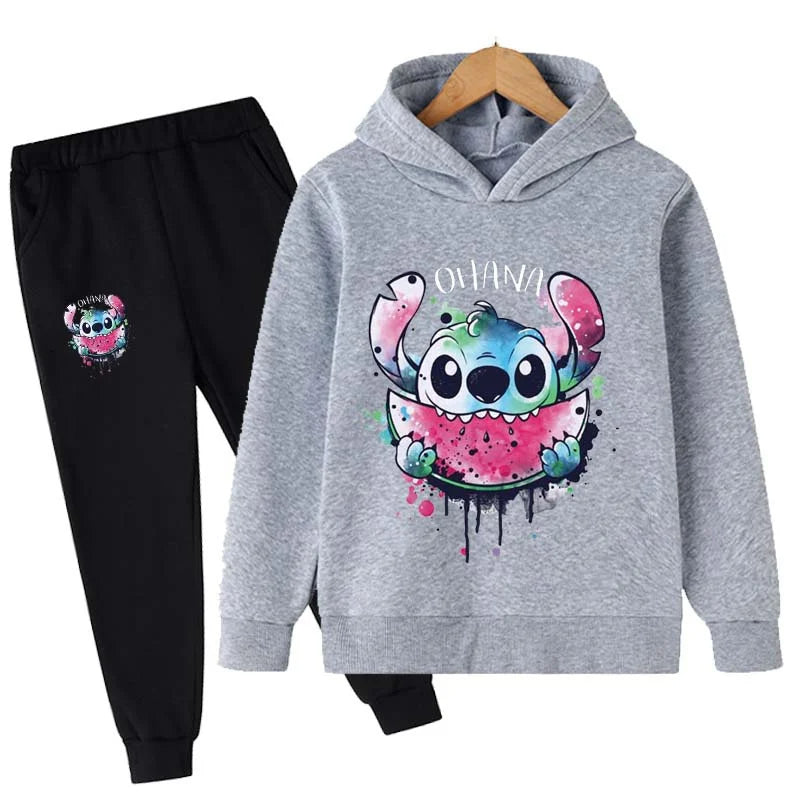 2 Pieces Set Cartoon Printed Hoodie