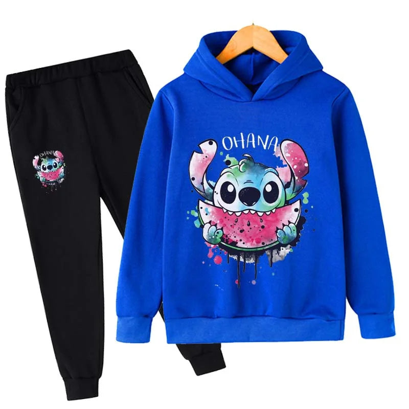 2 Pieces Set Cartoon Printed Hoodie