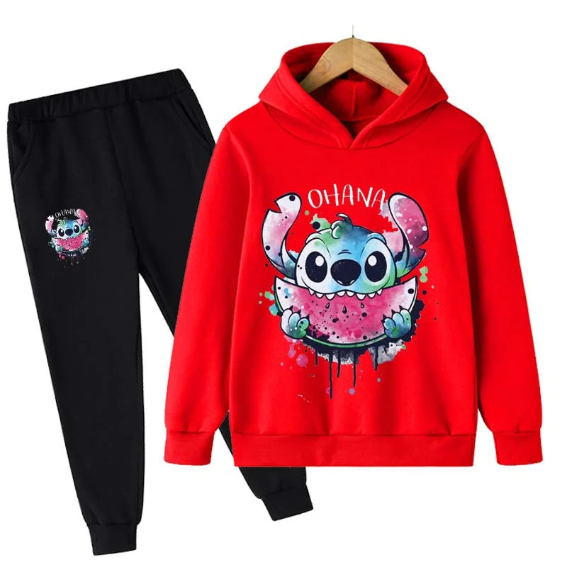 2 Pieces Set Cartoon Printed Hoodie