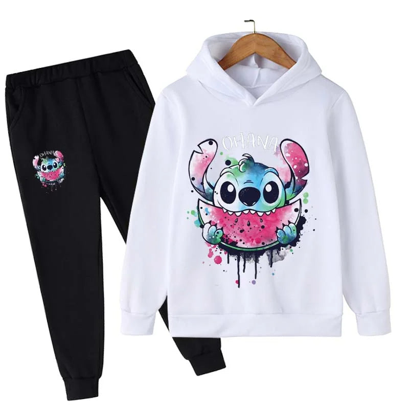 2 Pieces Set Cartoon Printed Hoodie