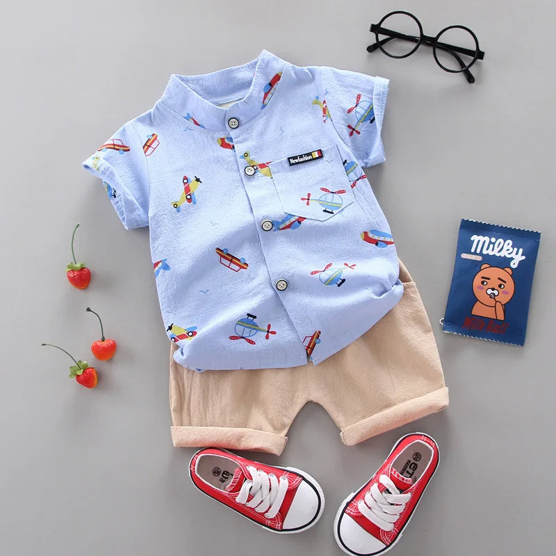 Feather Print Summer Set for Toddlers