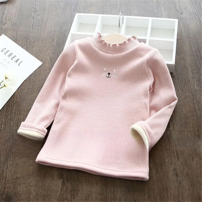 Charming Ribbed Sweater For Children With Playful Embroidery