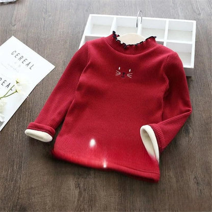 Charming Ribbed Sweater For Children With Playful Embroidery