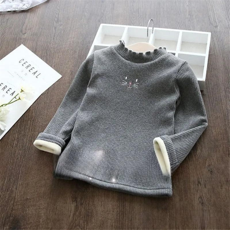 Charming Ribbed Sweater For Children With Playful Embroidery