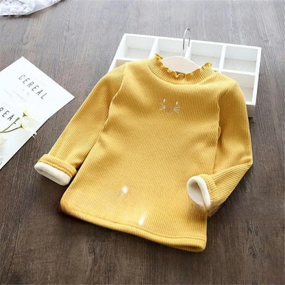 Charming Ribbed Sweater For Children With Playful Embroidery