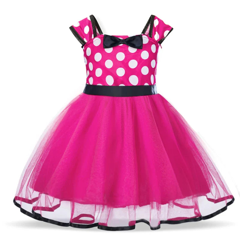 Polka Dotted Party Dress With Matching Headband