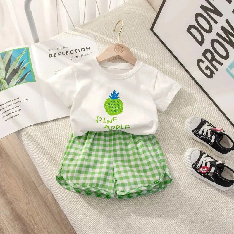 Fruits Graphic T Shirt And Shorts For Kids