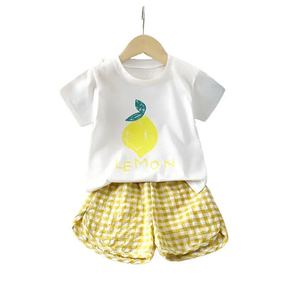 Fruits Graphic T Shirt And Shorts For Kids