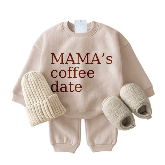 Mama Coffee Date Baby Slogan Set