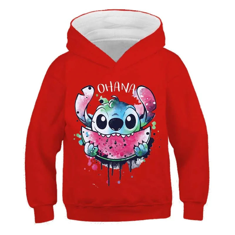 Playful Character Hoodie With Watermelon Design