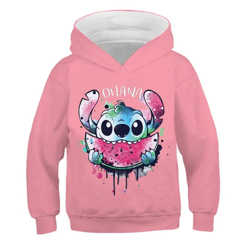 Playful Character Hoodie With Watermelon Design