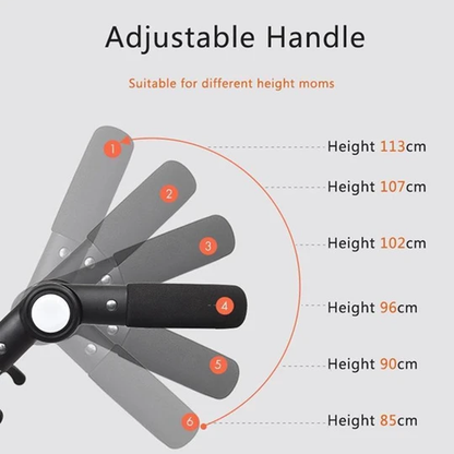 Adjustable handle stroller.