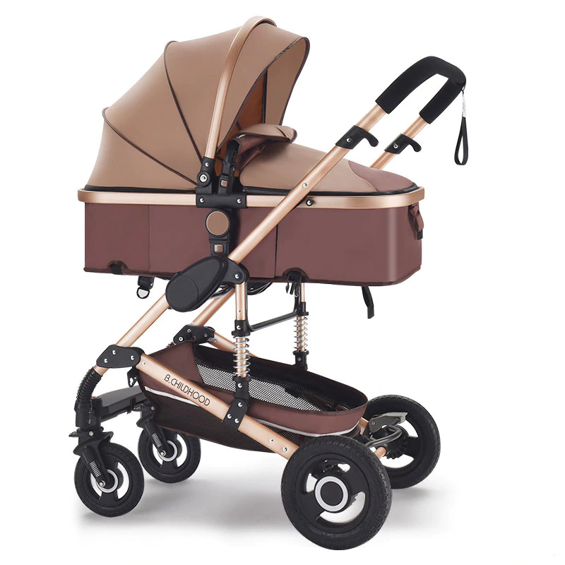 Brown Luxury Baby Stroller.