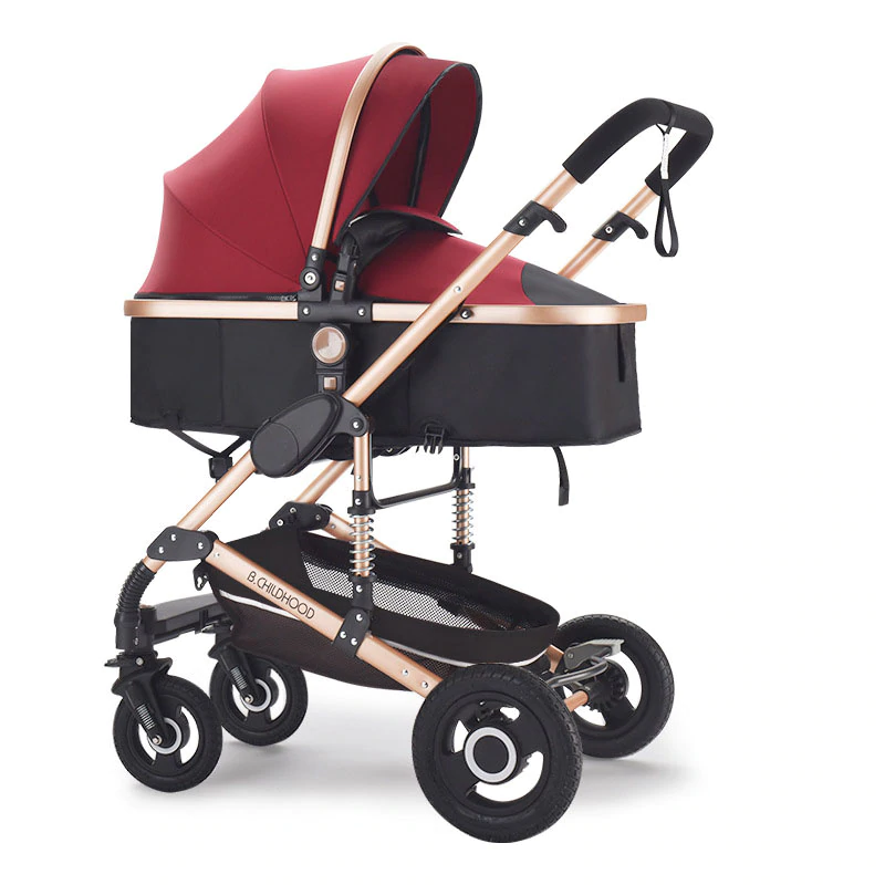Red Luxury Baby Stroller.