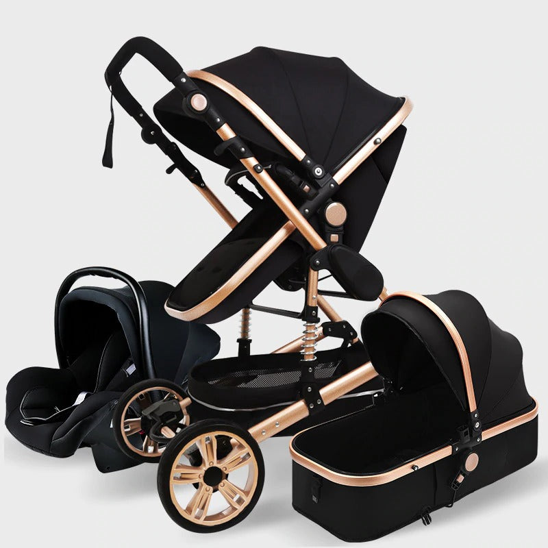 Black Luxury Baby Stroller.