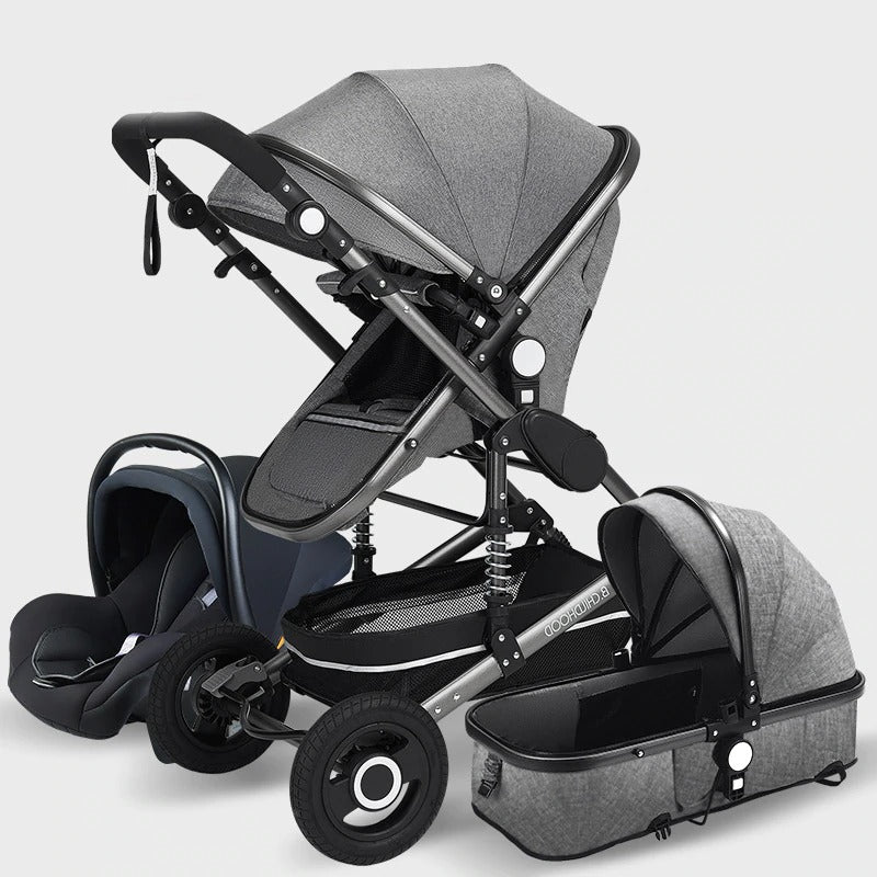 Grey Luxury Baby Stroller.