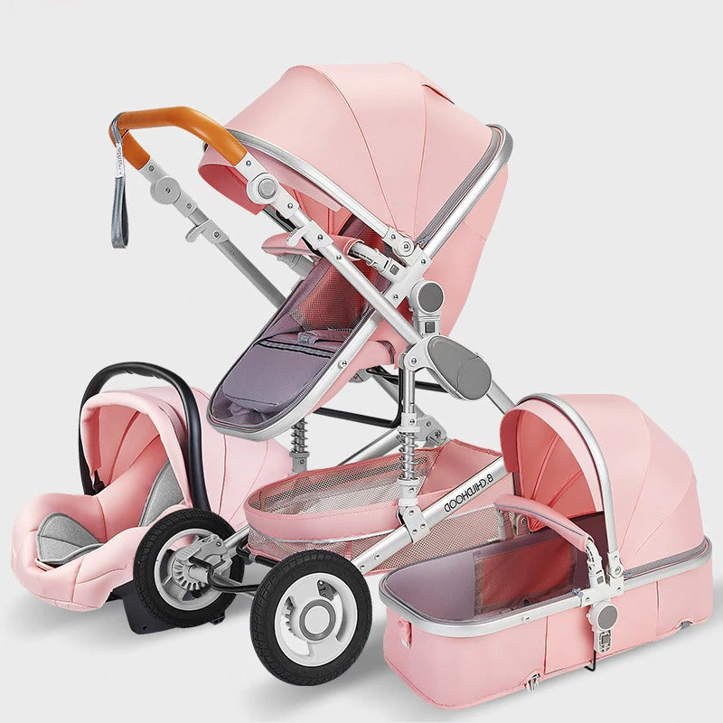 Pink Luxury Baby Stroller.